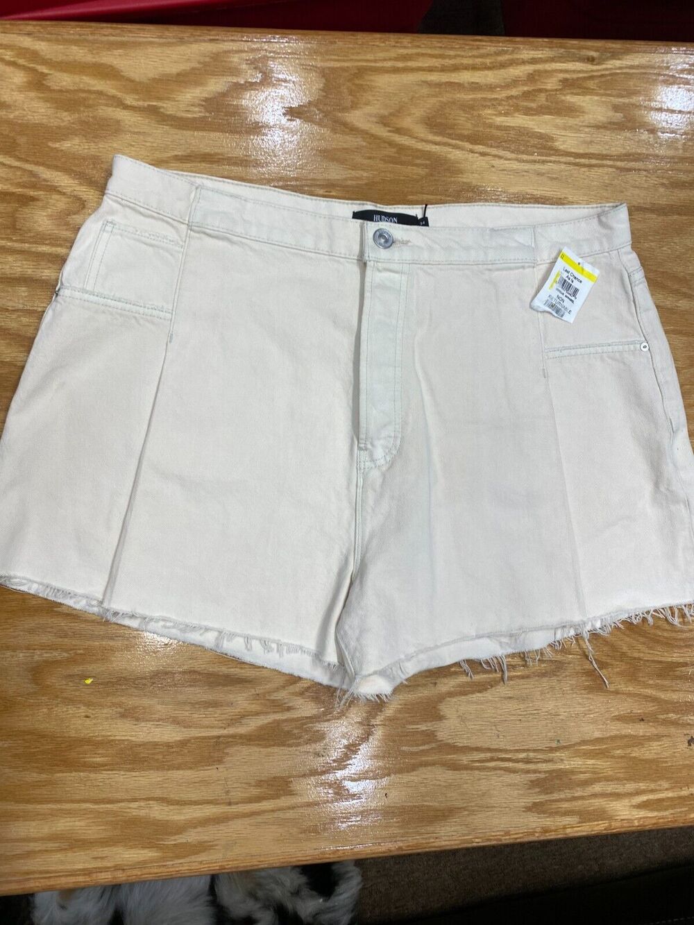 Hudson Cut-Off Shorts Women 34 White Denim Regular Fit Casual Preppy Hipster B61